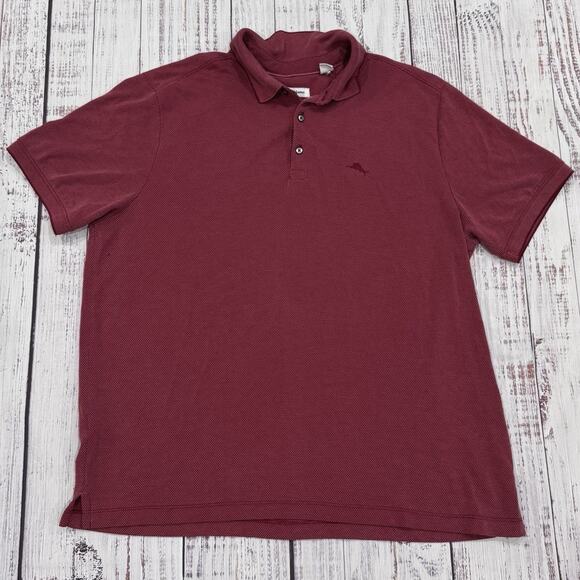 Tommy Bahama Mens XL Red Modal-Blend Polo Shirt Marlin Logo - Picture 1 of 7
